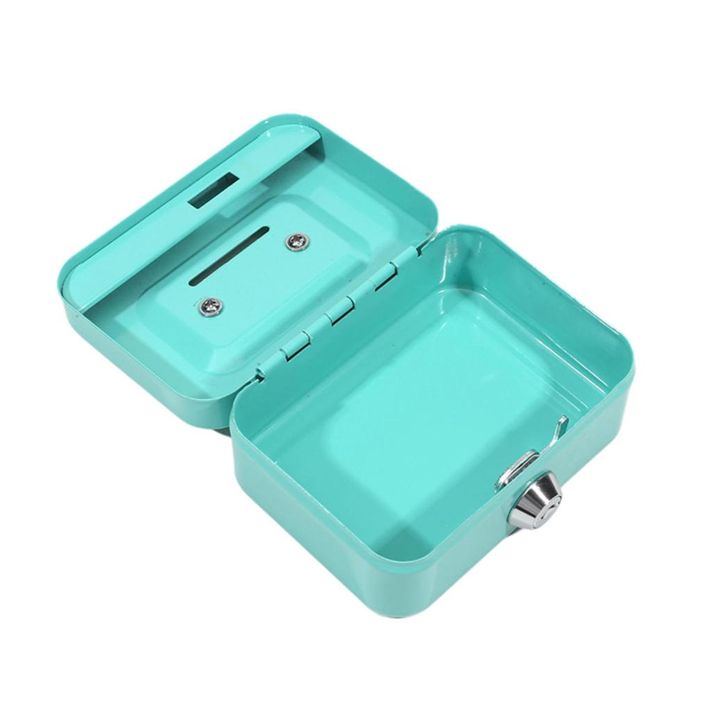Mini Money Safe Box Key Money Holder Metal Storage Case Small Security Lock Box with Key Kids Portable Lockable Coin Boxes