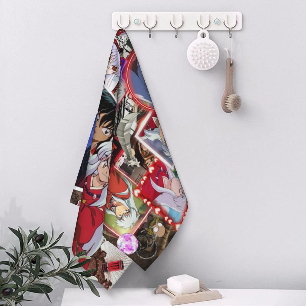 Manga Kimono Inuyasha Sesshomaru Soft Face Towel Quick Dry Pool Bath Cotton Towels Absorbent