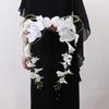 Artificial Silk Flower Bouquet for Bride with Realistic Looking Handheld Bouquet for Engagement Anniversaries Parties