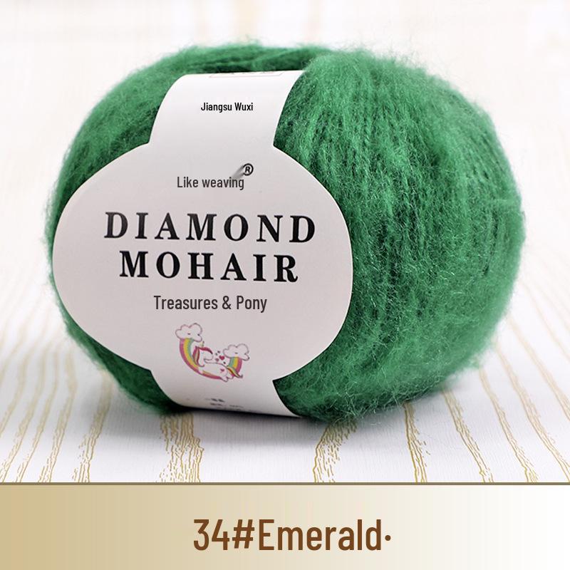 Young Mohair Sweater & Baby Scarf Shawl with Matching Fine Wool Hand-Woven Crochet Bag DIY Kit