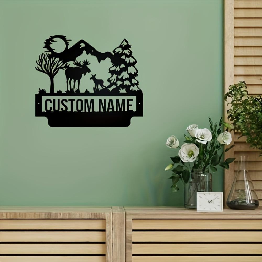 Unique Handcrafted Personalized Retro Metal Deer Family Sign Custom Nameplate AAA Grade Outdoor Decor