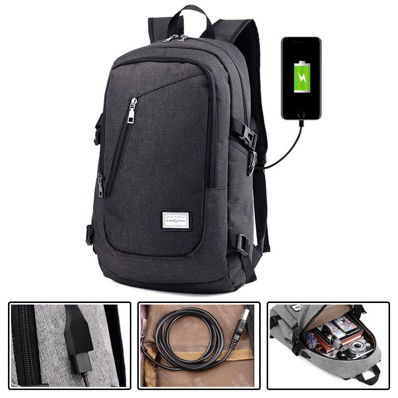Versatile Unisex Usb Charging Backpack For Laptop Notebook Outdoor Travel And School