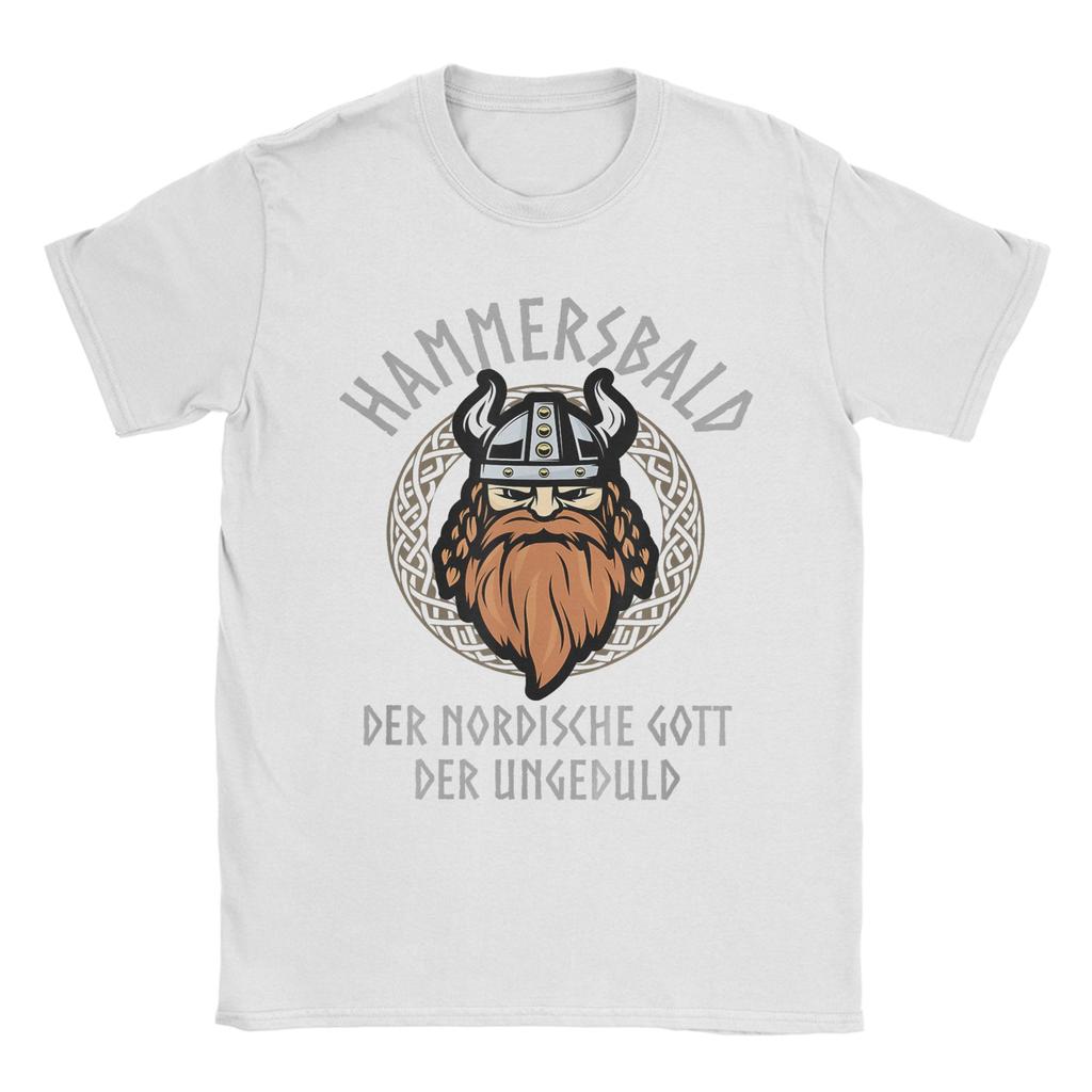 Hammersbald Viking God of Impatience T Shirt Men Cotton Vintage TShirts Crew Neck Tees Short Sleeve Tops Graphic Printed
