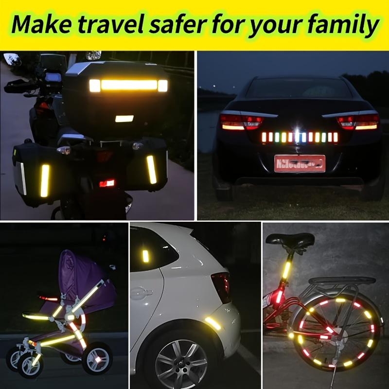 20PCS Ultra Bright Reflective Safety Sticker - Waterproof, Fluorescent Yellow-Green for Cars, Trucks, Bicycles and Motorcycles