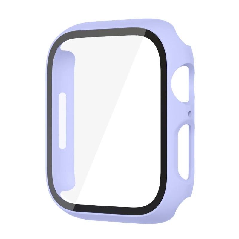 Glass+Cover For Apple Watch case 44mm 40mm 45mm 41mm 42mm 38mm correa Screen Protector iwatch series 9 8 7 SE 3 case Accessories
