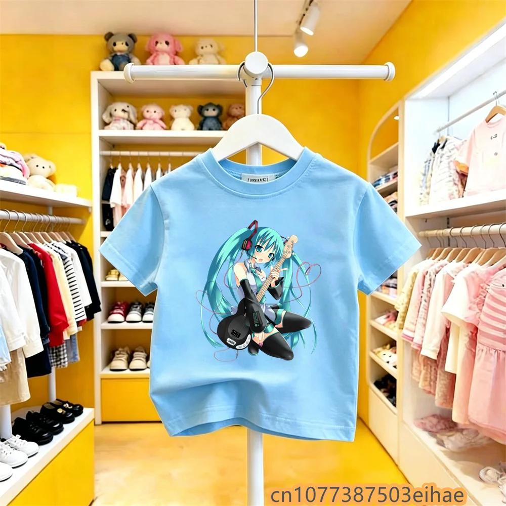 Retro Classic Hatsune Miku Joint Pure Cotton Short Sleeve Anime Printed Casual Unisex TShirt Vintage Style Daily Leisure Wear