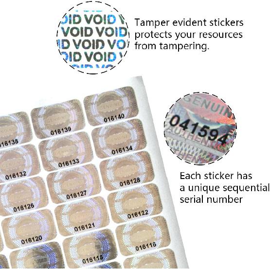 Dose Not Apply 300 Pcs Authentic Hologram Labels/Stickers Silver Transfer Tamper Evident Security Warranty Void Seals/Stickers High Security Proof