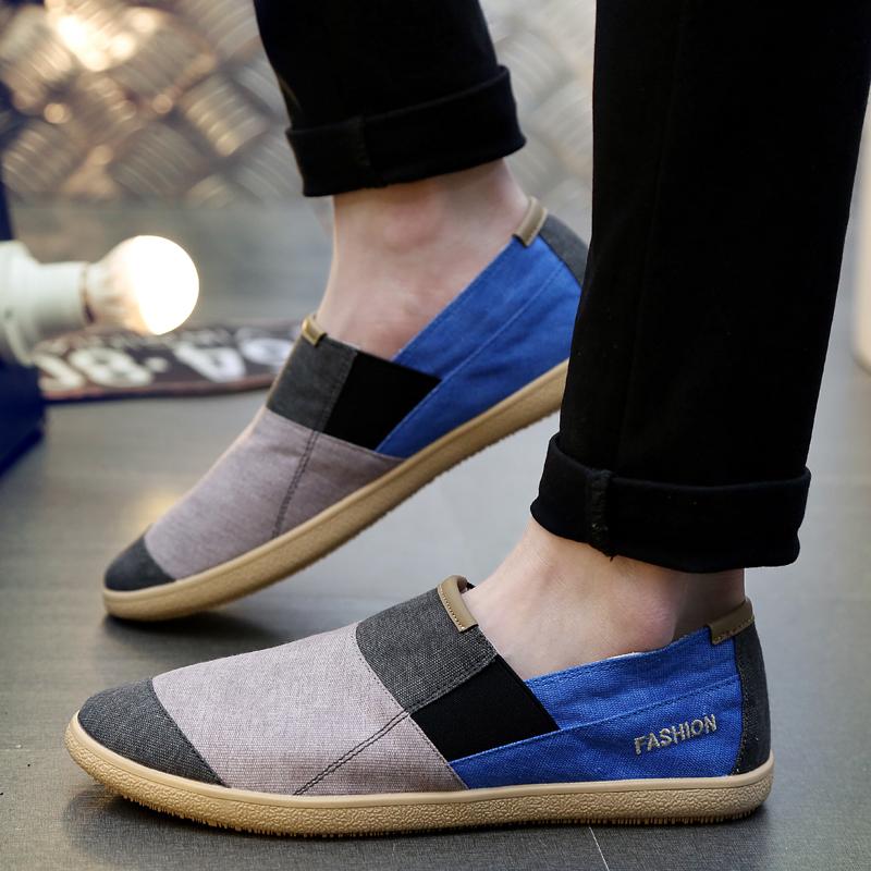 Men Summer Slip on Driving Shoes Flats Unisex Lazy Shoes Women Casual Canvas Shoes Large Size for Couple