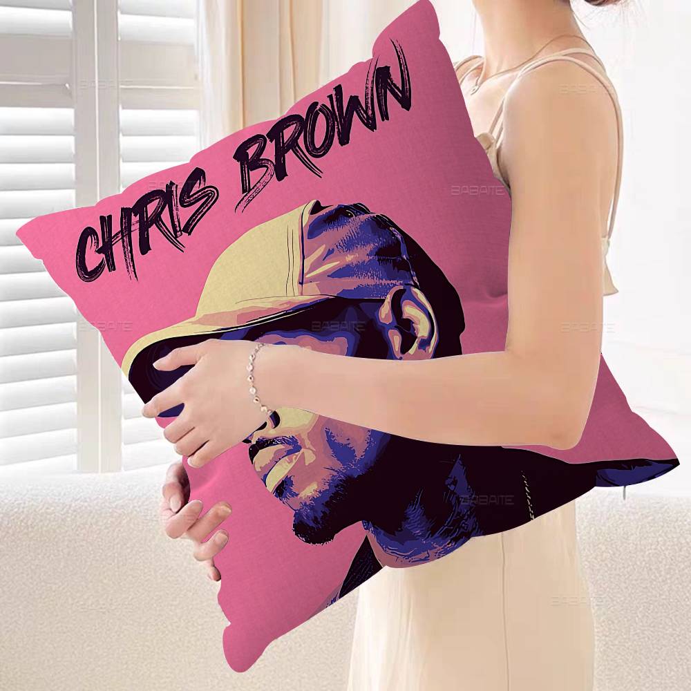 

CChris BBrown Decorative Room Aesthetics Pillow Case Home Decor Bedroom Sofa Bed Couch Pillow Cover 45x45 30x30 cm