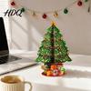 Office Desktop Christmas Ornament 3D Puzzle Paper Tree Decoration Holiday Ornaments Festive Party Table Centerpiece with Star Topper And Gift Box for