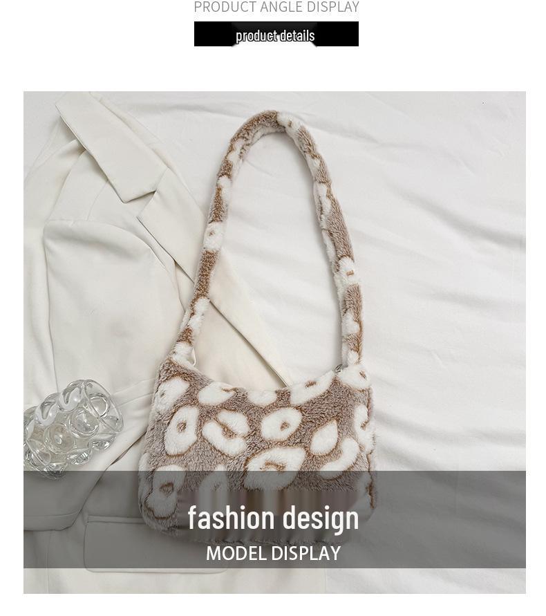 Damen Blumenmuster Plüschkissen Umhängetasche - Herbst/Winter