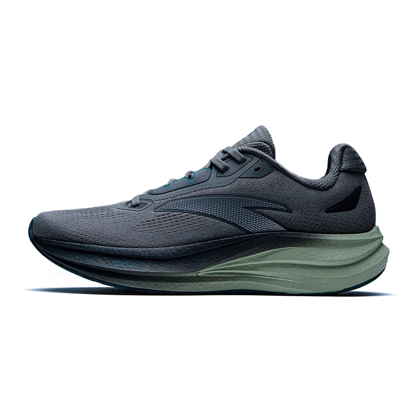 ANTA Champion 5 Laufschuhe Herren Niedrig geschnitten Mica Grau/Silber/Weidengrün 112635562-5 43 grün