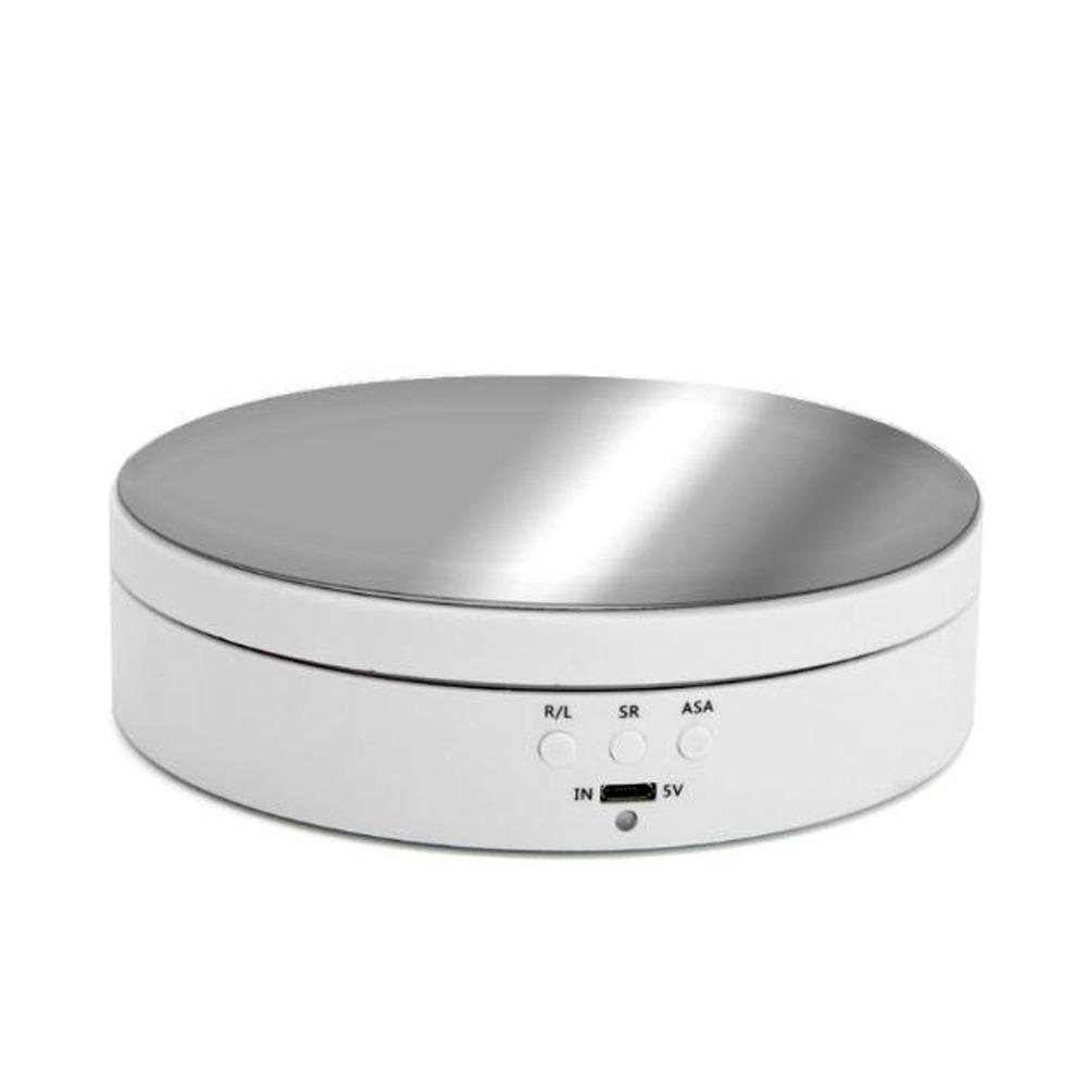 

Автоматическое вращение Вращающаяся подставка для дисплея Регулировка скорости Электрический вращающийся визуализатор Трансляция белый