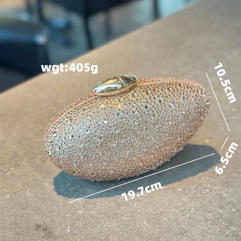 Fashion Full Diamonds Embedded Women's Evening Clutch Bag Brand Banquet Handbag High-End Luxury Dress Metal Chain Crossbody Bag