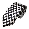 [F NODE] Checkerboard Necktie, Black and White, Party Necktie, 5cm Wide