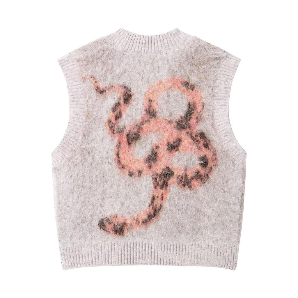 Spring 2025 Women's Brushed Jacquard Knit Vest - Simple & Elegant