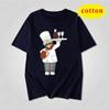 Fun Food Style Chef Printed Tshirt Simple Cartoon Style Summer Casual And Comfortable Short Sleeved Top