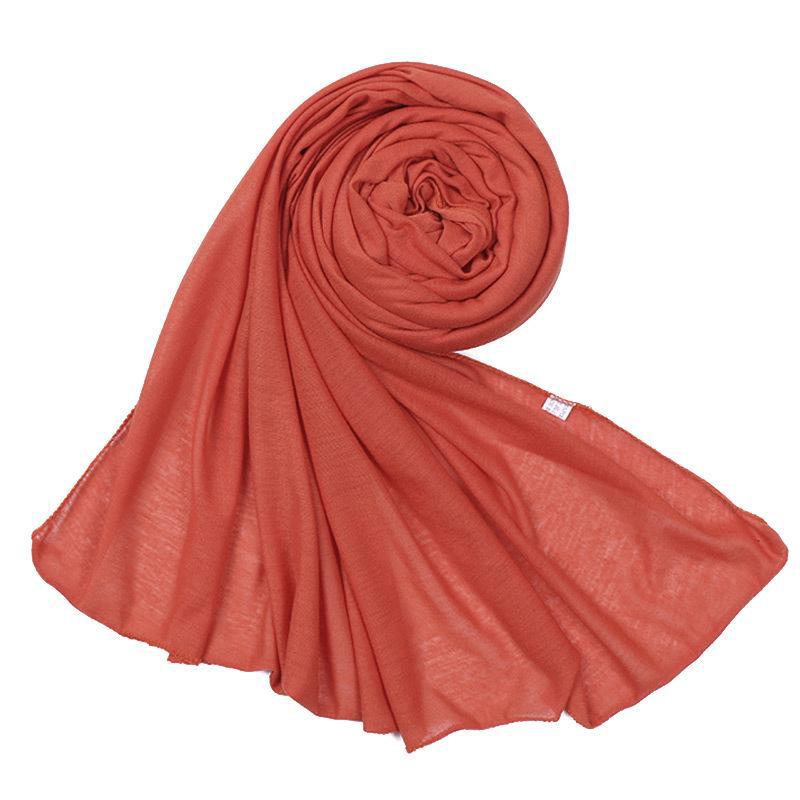 Solid Color Mercerized Cotton Women's Scarf - Spring/Summer, High-Quality, Elastic, Breathable, Indian-Style, Sweat-Wicking, BS82