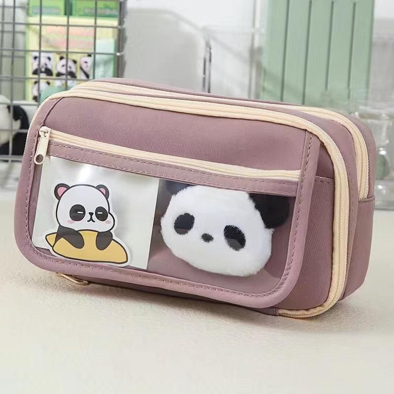 

1 шт. Большая вместимость, девять слоев, сэндвич-панда, сумка для ручек, корейская версия, высокий профиль, горизонтальная раскладушка, канцелярская сумка без наклейки фиолетовый
