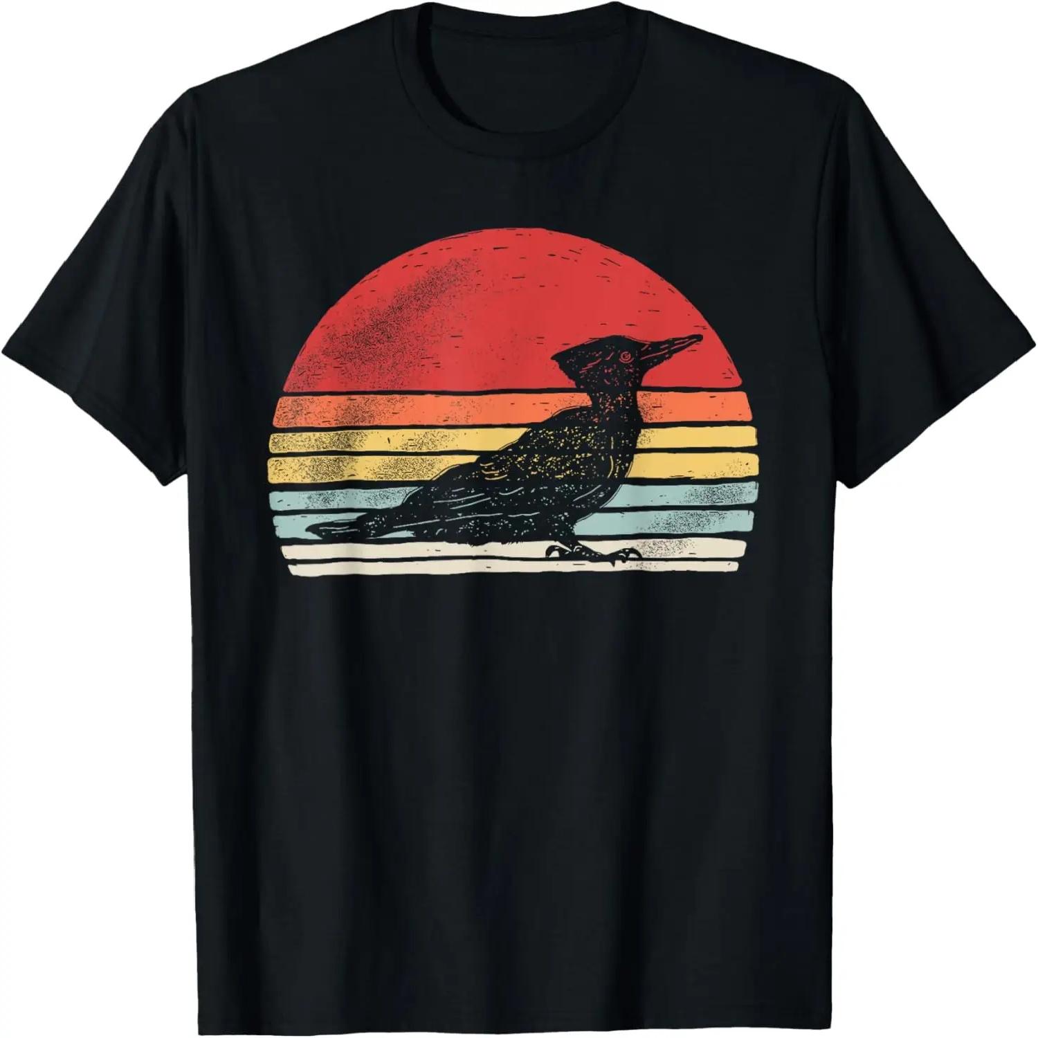 Vintage Retro Woodpecker Bird T-Shirt XXXXXL чёрный