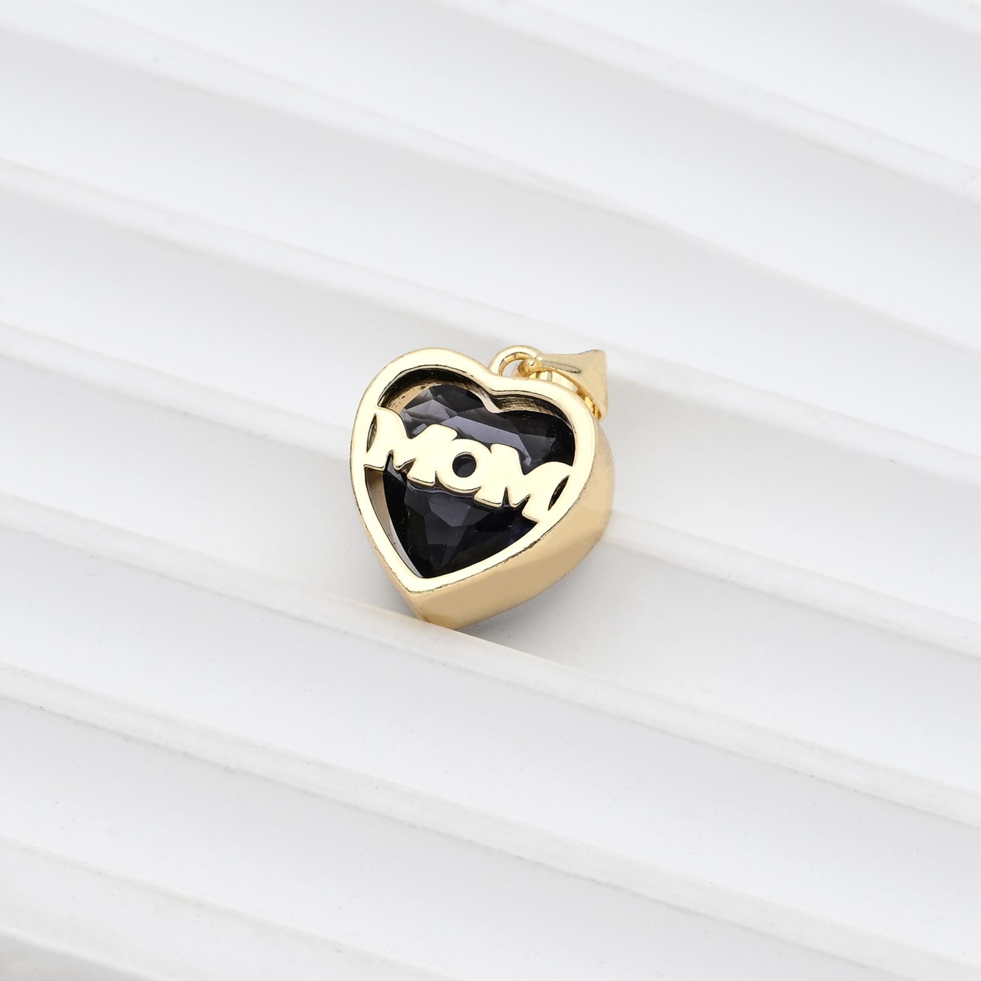 18K Gold Mom Heart Pendant with Zodiac Birthstones - Mother s Day Necklace Silver