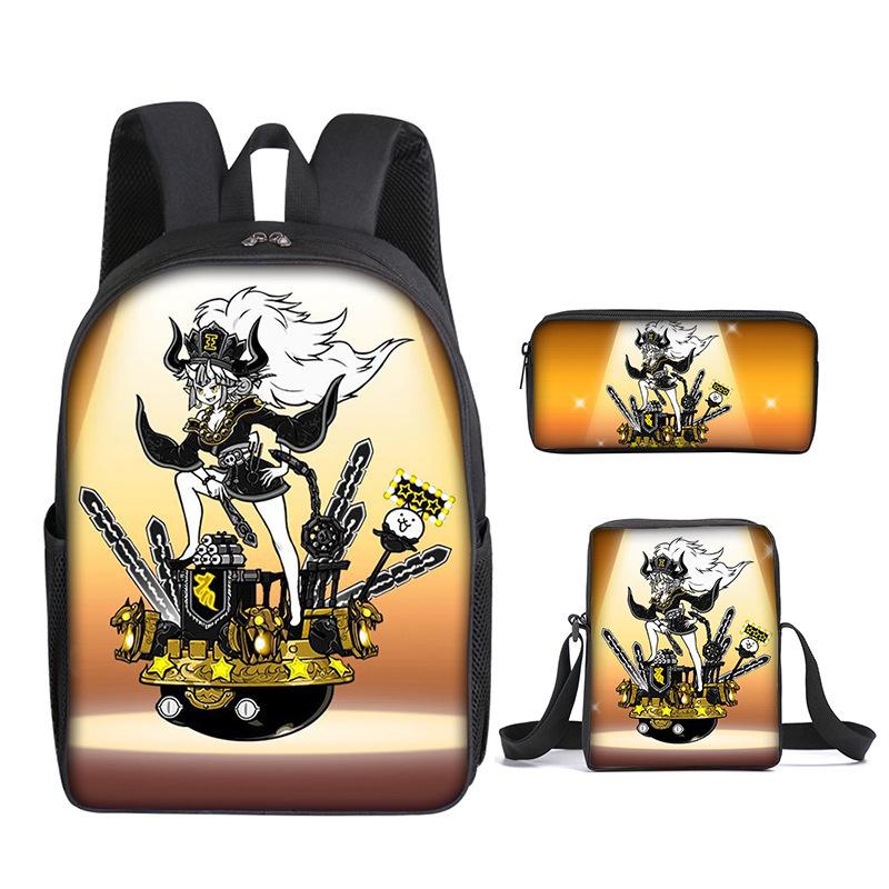 The Battle Cats Rucksack Dreiteiliges Set für Kindergartenkinder, Rucksack mit großem Fassungsvermögen, Umhängetasche, Federmäppchen