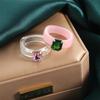 Fashion Jewelry Cool Rhinestone Women Irregular Girls Geometric Transparent Resin Rings Finger Ring