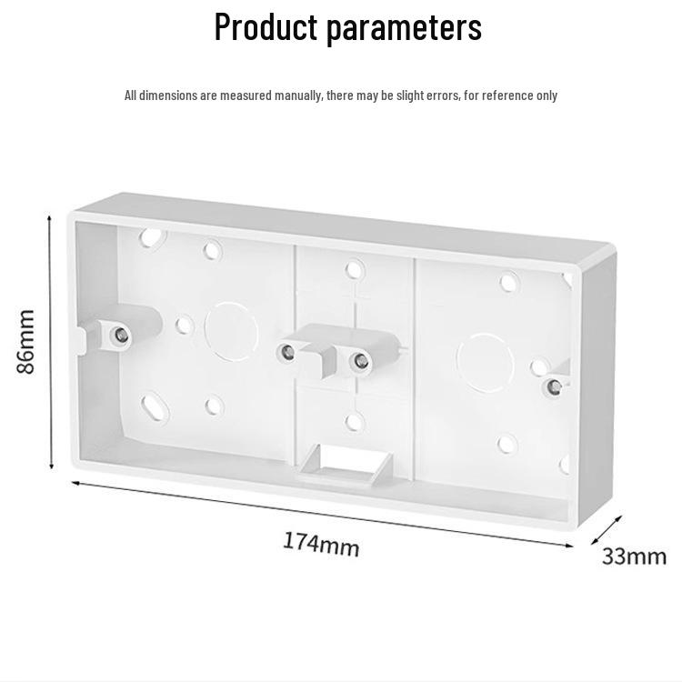 Surface Mount 86 Type Double Gang Back Box Switch & Socket Panel Wiring Outlet