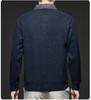 2025 Fall/Winter Men's Faux Two-Piece Sweater - Plus Velvet, Solid Color, Warm Knit Base Layer for Middle-Aged Dads