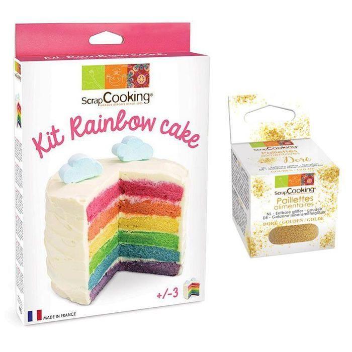 Kit Rainbow Cake + Golden Sequins