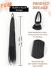 Synthetic 28 Inch Braided Ponytail Extension Long Straight With Rubber Band Braided Ponytail For Women's Daily Use