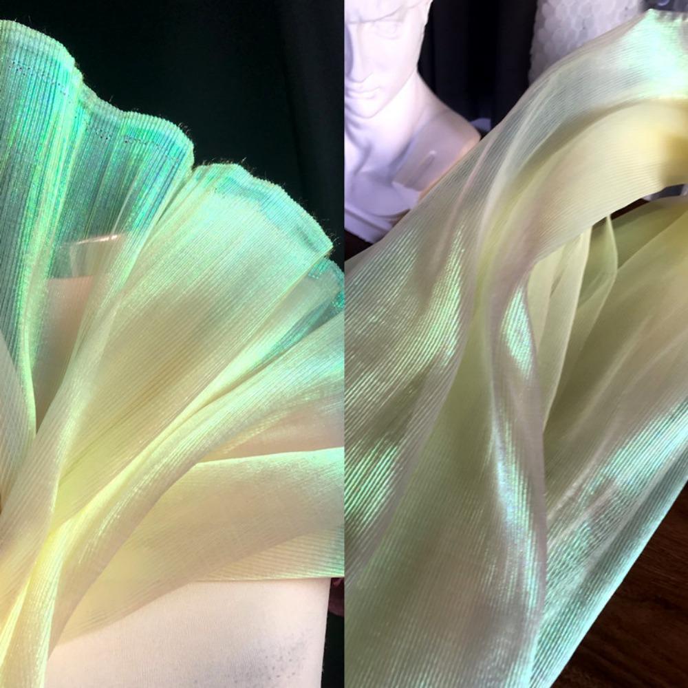 100x150cm Organza Fabric Pleated Mermaid Fairy Designer Cloth Colorful Straighten Apparel Sewing Fabrics