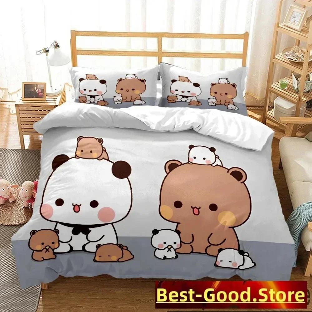 3D Print Bubu Dudu Cartoon Bear Panda Bedding Set Printed With Pillowcase Duvet Cover Soft Single Double Queen Super King Size