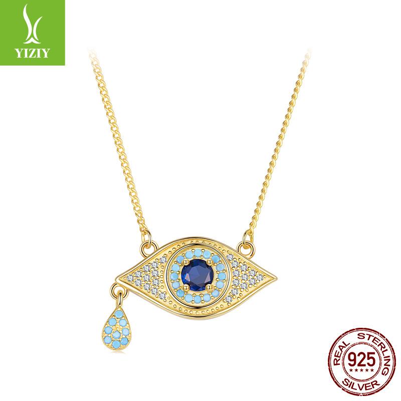 Popular Devil'S Eye Necklace Men'S And Women'S Cross-Border Fashion S925 Sterling Silver Necklace
