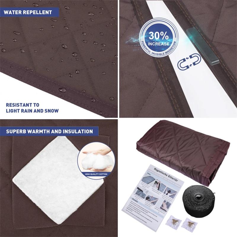 Magnetic Thermal Insulated Door Curtain Energy-Saving Privacy-Protecting Windproof Waterproof Cotton Curtain for Heater Room