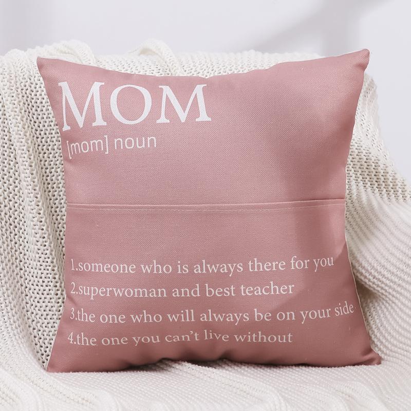 Neuer Taschenkissenbezug Vater und Mutter Buchstabenaufdruck Outdoor Wasserdicht Wohnzimmer Sofa Aufbewahrung Kissenbezug