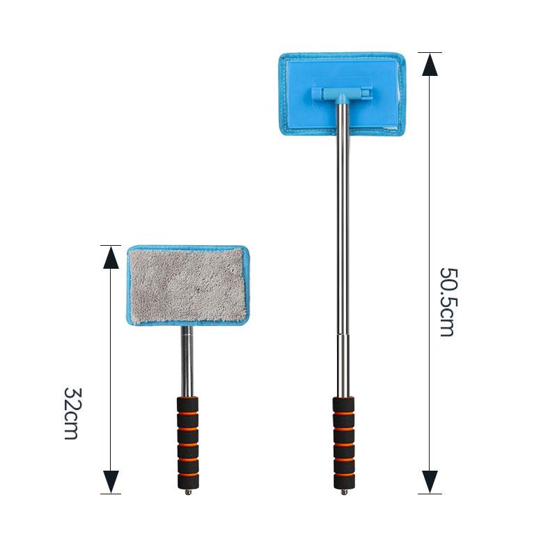 Car Rearview Mirror Wiper Cleaning Tool Auto Glass Mist Cleaner Scraper Car Accessories Handle Telescopic Window Cleaning Brush