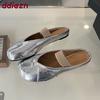 Fashion Female Soft Footwear Flats Ladies Mary Janes Shoes Shallow Strange Toe Fashion Elastic Band Women Flats Slides Shoes Mules