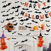 NEBURORA 36 Pcs Halloween Bats Wall Decor Realistic PVC Black 3D Scary Bat Sticker 4 Different Sizes Spooky Wall Decal for Home Kitchen Bathroom