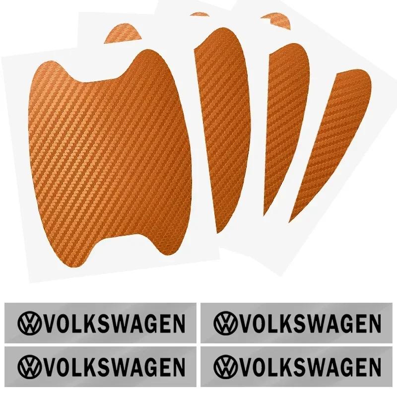 For Volkswagen VW 8Pcs Car Door Sticker Auto Handle Anti Scratch Protection Film Car Styling For Volkswagen Scirocco POLO Tiguan