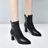 New Women'S Pointed-Toe Boots - Chunky Heel Ankle Booties With Soft Leather & Waterproof Design, Fashion High Heel Boots