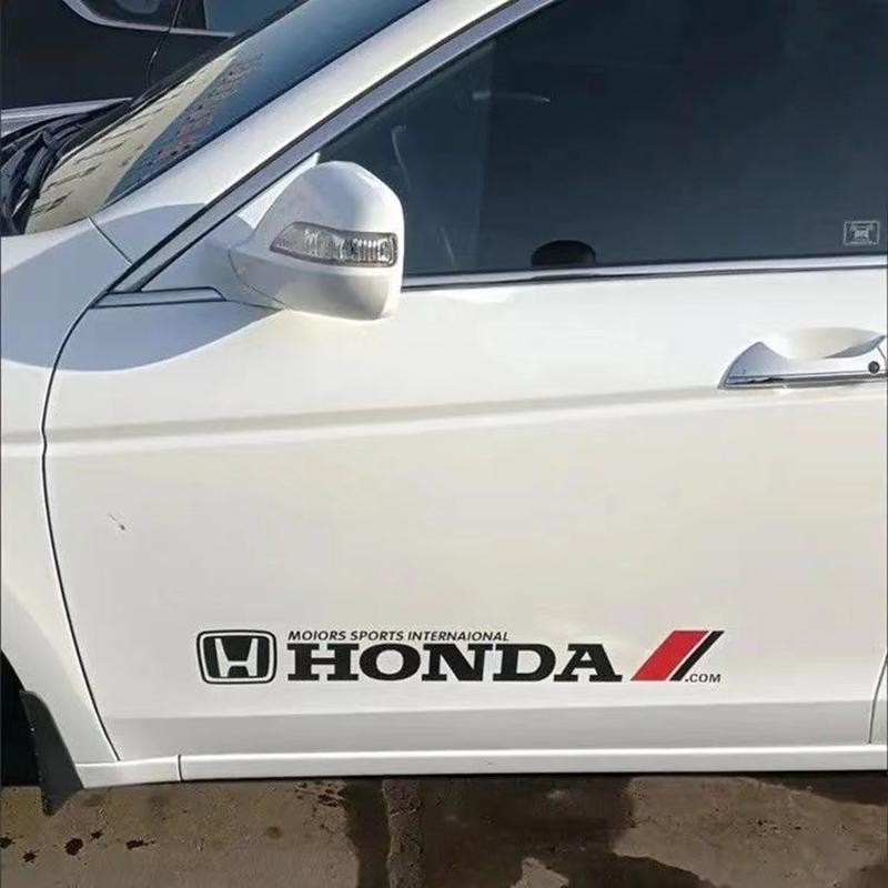 DLYXV1 Car Styling Side Body Badge Emblem Decal Car Door Side Stripes Stickers For Honda Civic Accord CRV Hrv FIT Car Exterior