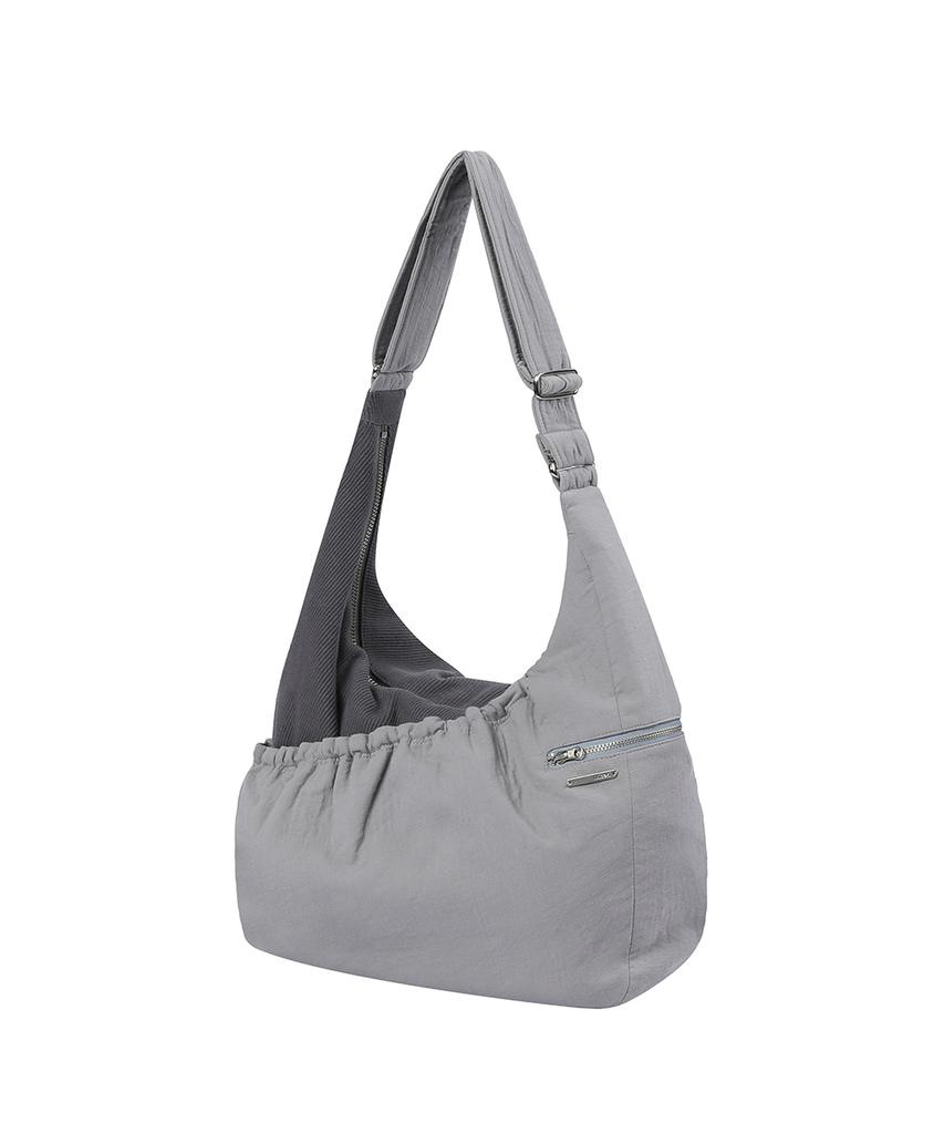 Miseki Seoul Ribbed Layered Cross Bag Charcoal