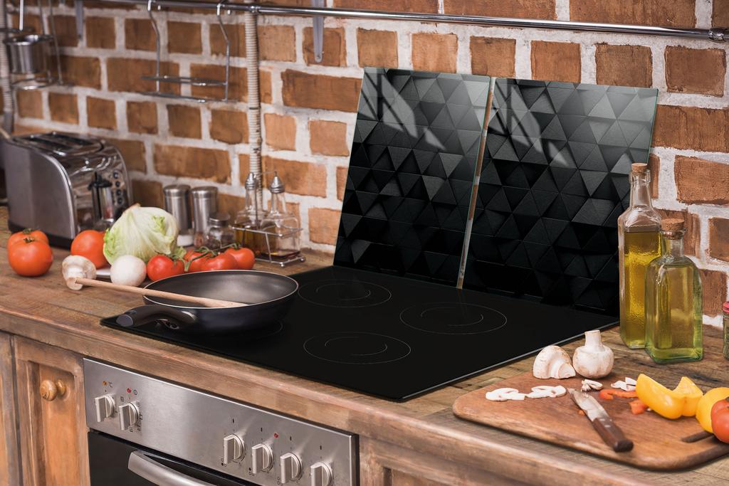 TABLA PROTECTORA DE CRISTAL 75x52 NEGRA