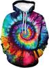 3D Print Men's Colorful Abstract Art Hooded Sweatshirt Abstract Pattern Contrast Color Design Spring Autumn Fashion Polyester