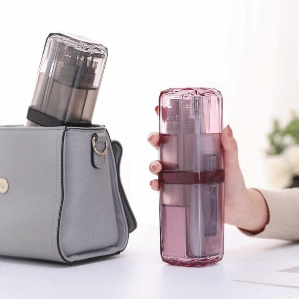 6 in 1 Travel Toothbrush Cup Fall-resistant Toothpaste Toothbrush Organizer  Camping