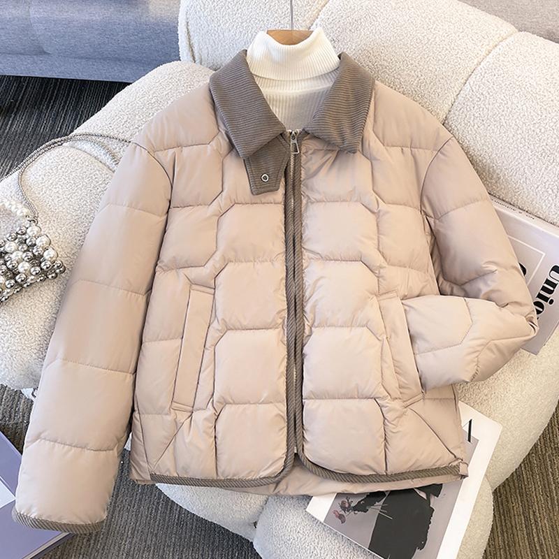 

Модные зимние куртки женские короткие парки на молнии толстые теплые повседневные женские пальто M