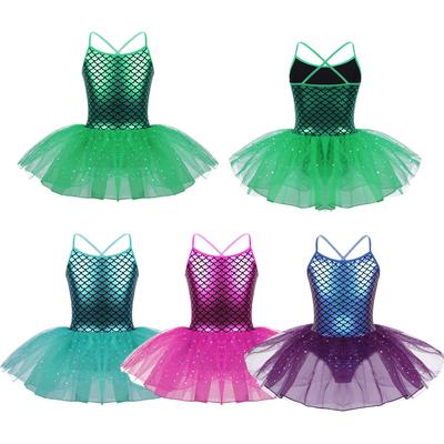 Kids Girls Sequined Tutu Ballet Leotard Dance Dress Ballerina Fancy Fairy Costume