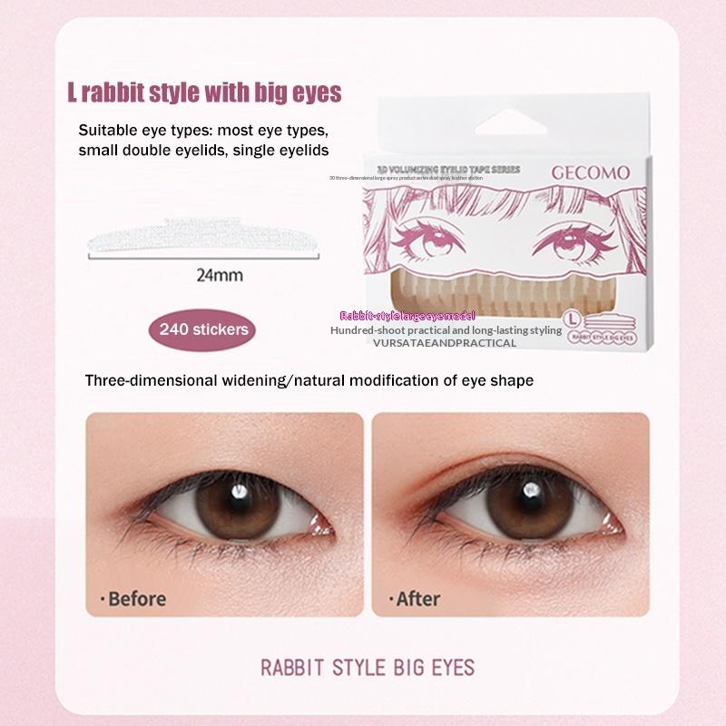 3D Support Invisible Double Eyelid Tape Self-Adhesive Transparent Eyelid Stickers Waterproof Fiber Stickers Eyelid Lift Strips