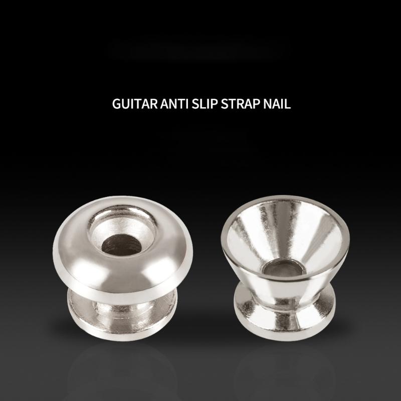 2pcs Stylish Silver Bell Shape Strap Buttons Skidproof Strap Lock Guitar Buckles Suitable for Various Skill Levels